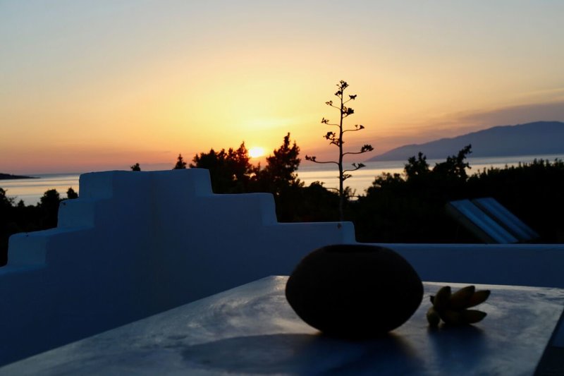 Sunset Views on the Greek Island of Paros at the 200-Hour Therapeutic Yoga Teacher Training Program in Greece