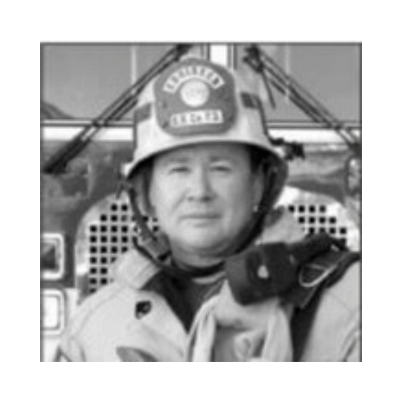 Portrait of Engineer Ronald Reed, firefighter honored by Local 935 Pipes and Drums.
