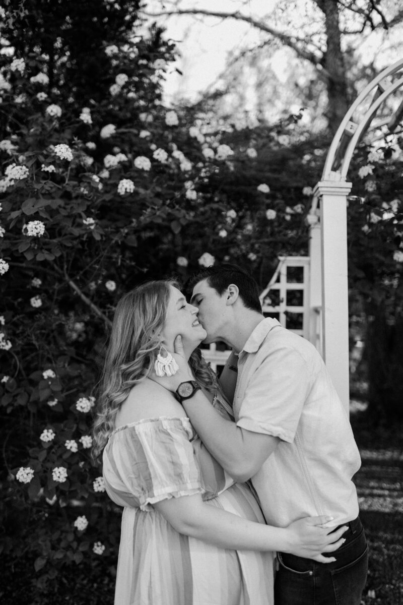 couple embracing, captured by central illinois wedding photographer
