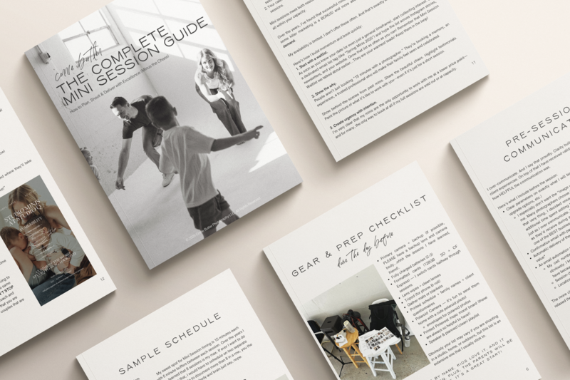 Corrie Butler Photography Mini Session Guide mockup
