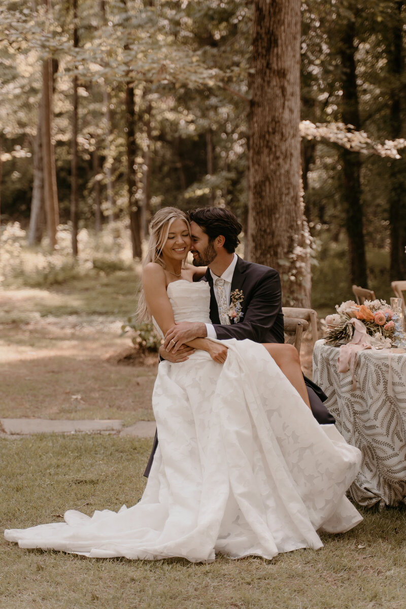 Bride + Groom at Weddings at The Lodge of Old Mill Venue