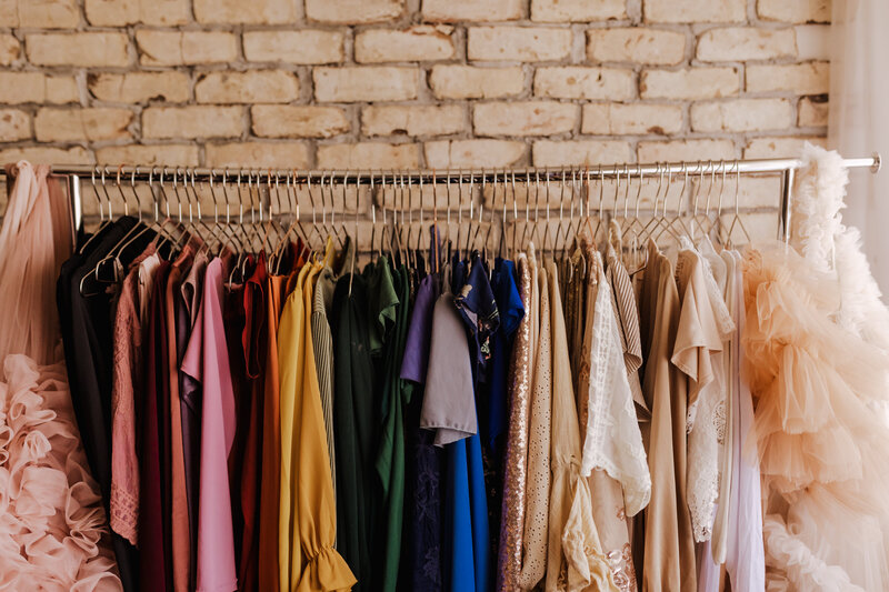 colorful clothes rack