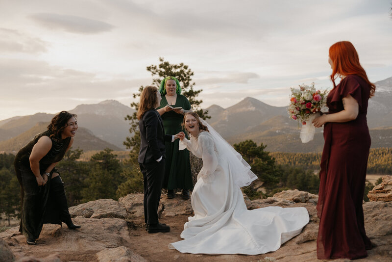Bright and colorful summer wedding florals photographed by Jamie Tobin Photography