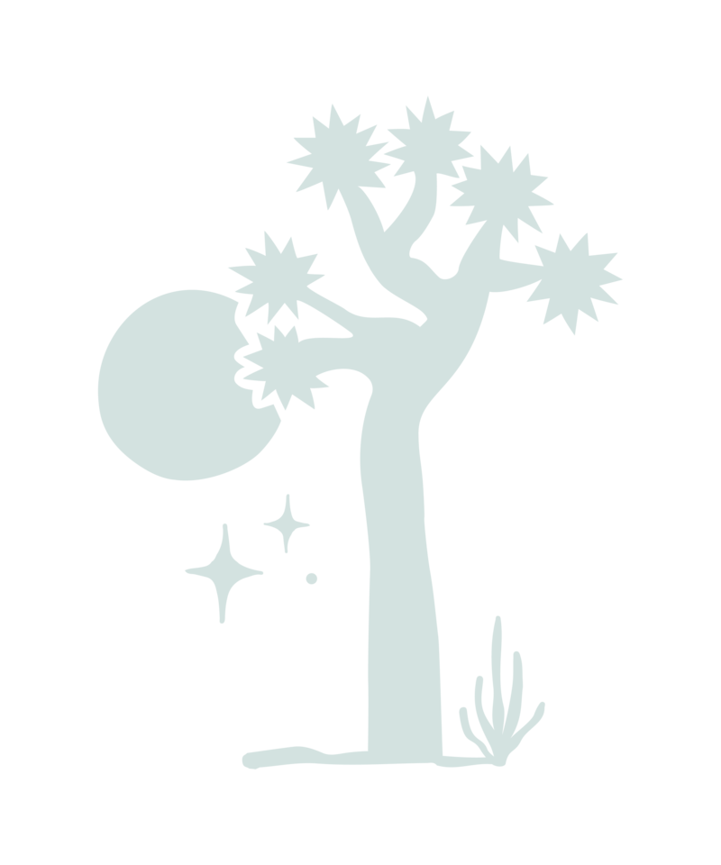 Joshua tree with a moon.
