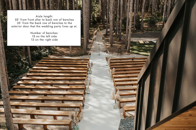 Pinewood Weddings and Events - Modern Wedding and Event Venue in Minnesota's Pine Forest - Details and Dimensions - 1