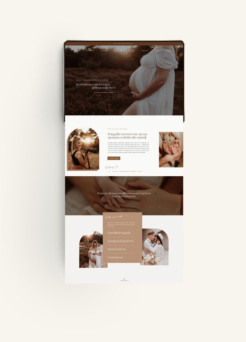 Showit website Jolien Leen Fotografie