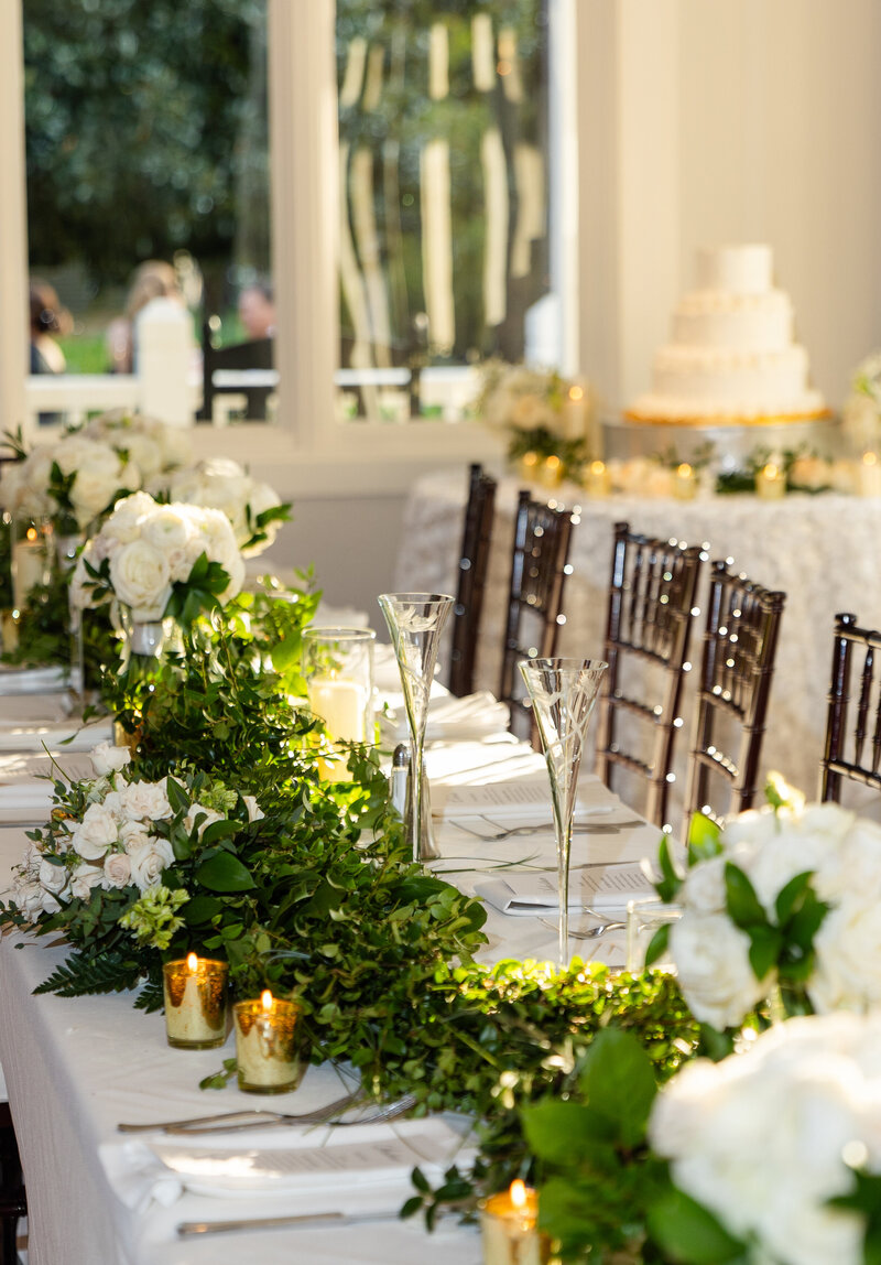 a beautiful white and neutral wedding reception