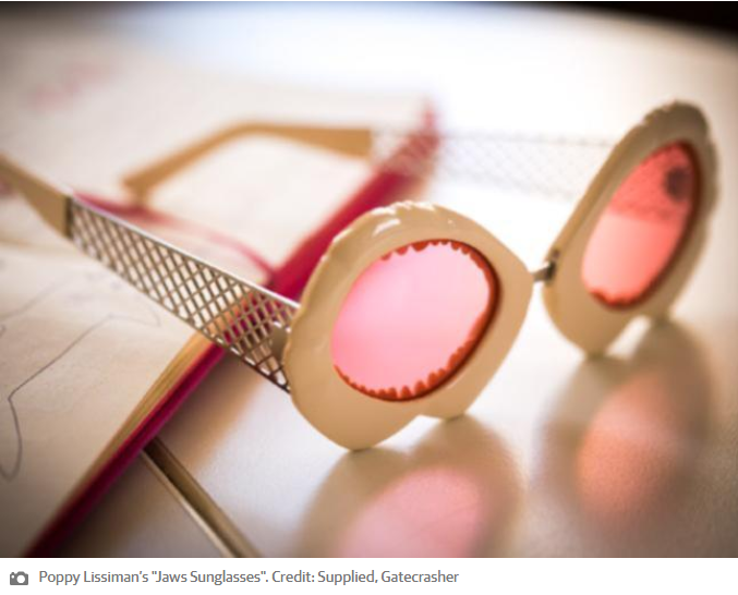Trendy Pink sunglasses with caption by Poppy Lissiman
