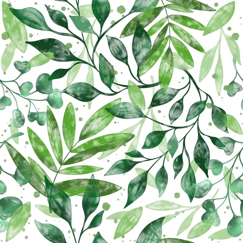 Custom watercolor leaf pattern