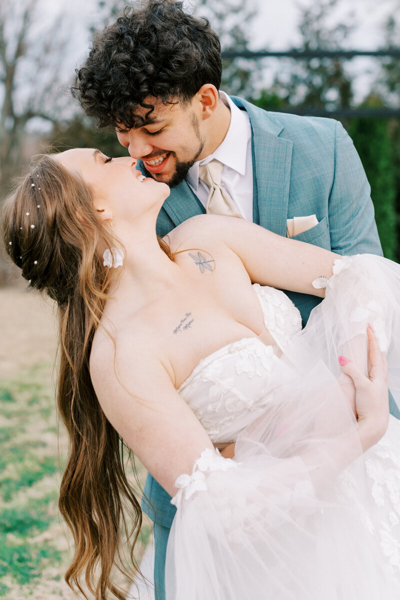 styled shoot models smile at each other
