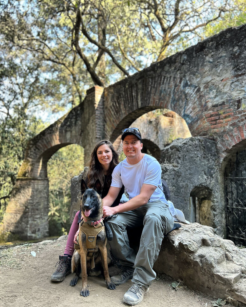 Couple with their dog