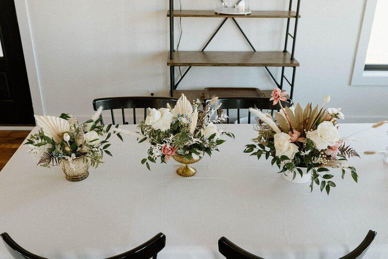 small, medium and large centerpieces