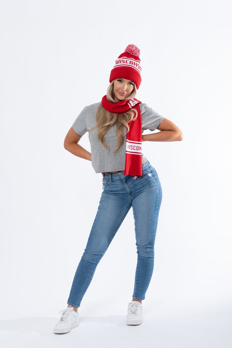 winter college game day gear hats and scarf