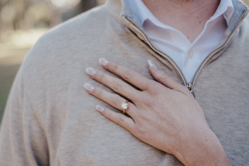 engagement ring by hilton head wedding photographer