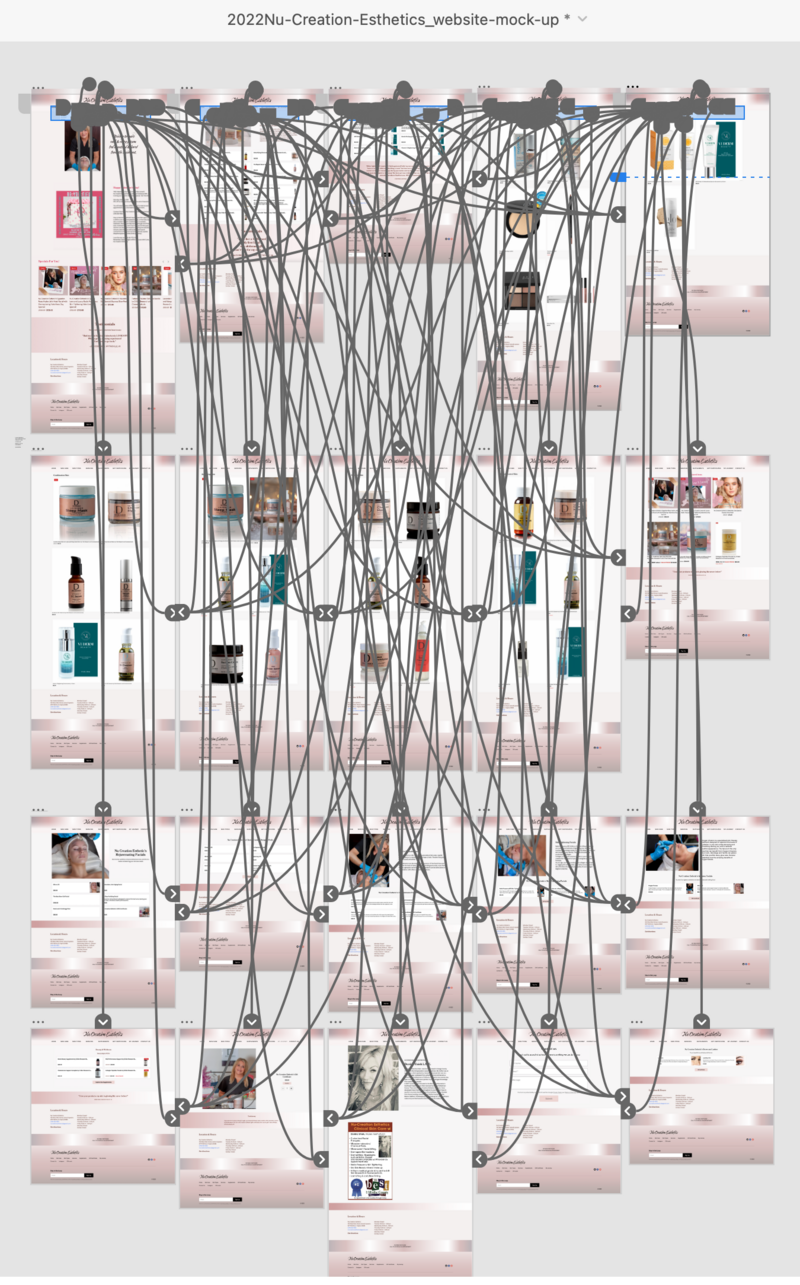 Website of art portfolio in XD wireframes
