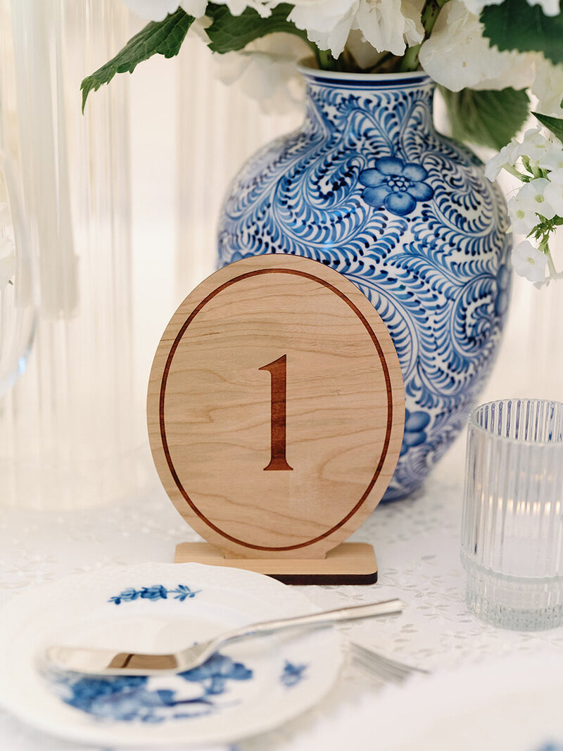 Oval Engraved wood table number