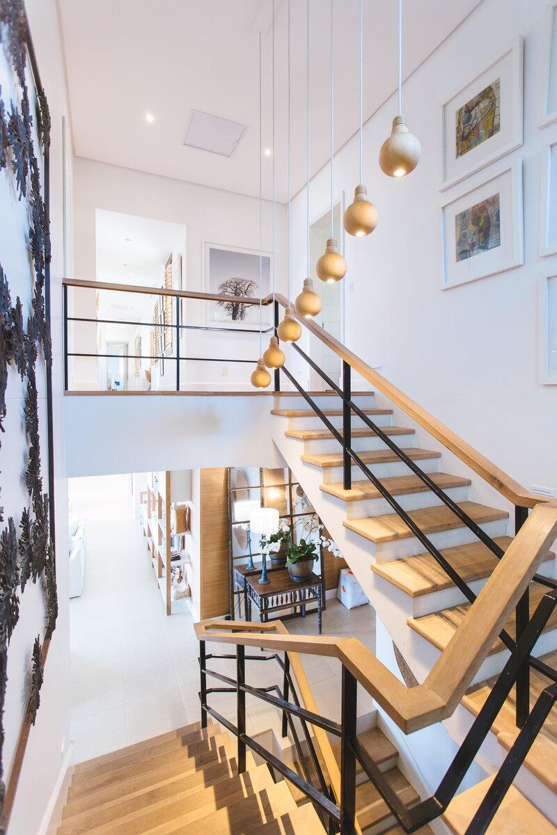 Modern light filled staircase in home