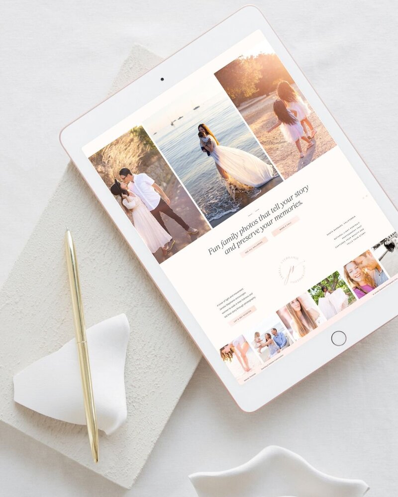 website design mockup on ipad