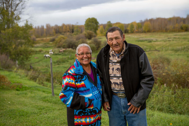 indigenous couple on their farm
