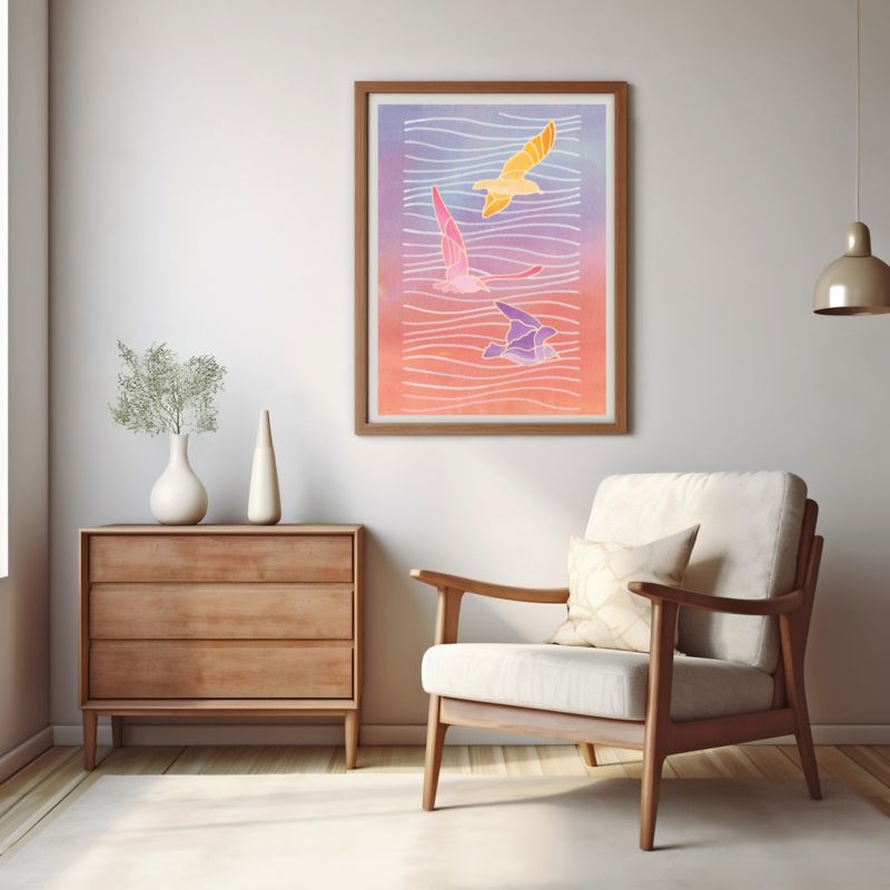 Emele Sea Birds Bright Painting