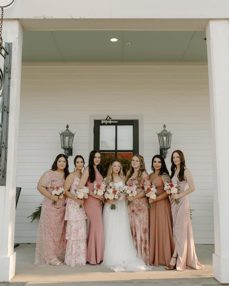 Luxurious bridal party hair and makeup service by a top Houston makeup artist, delivering flawless results for Houston weddings and group styling for Houston brides-to-be.