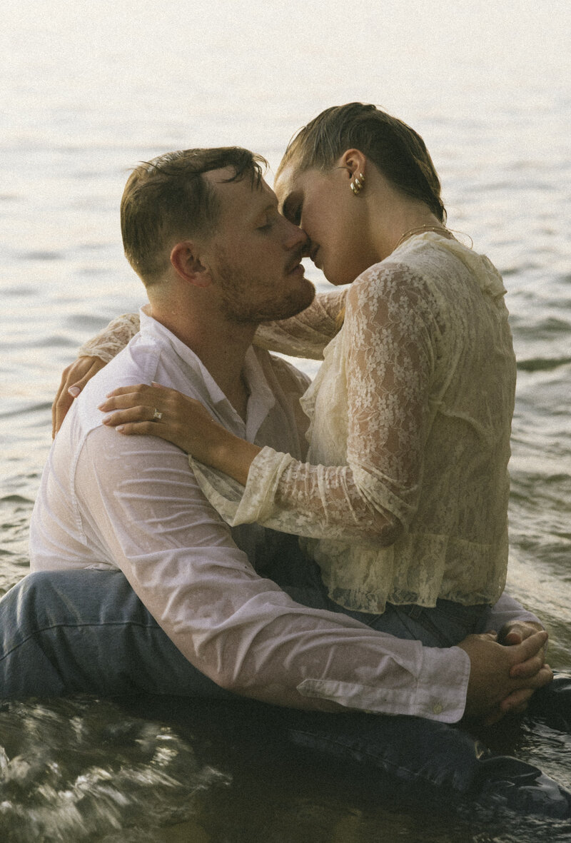 bride grabbing grooms butt
