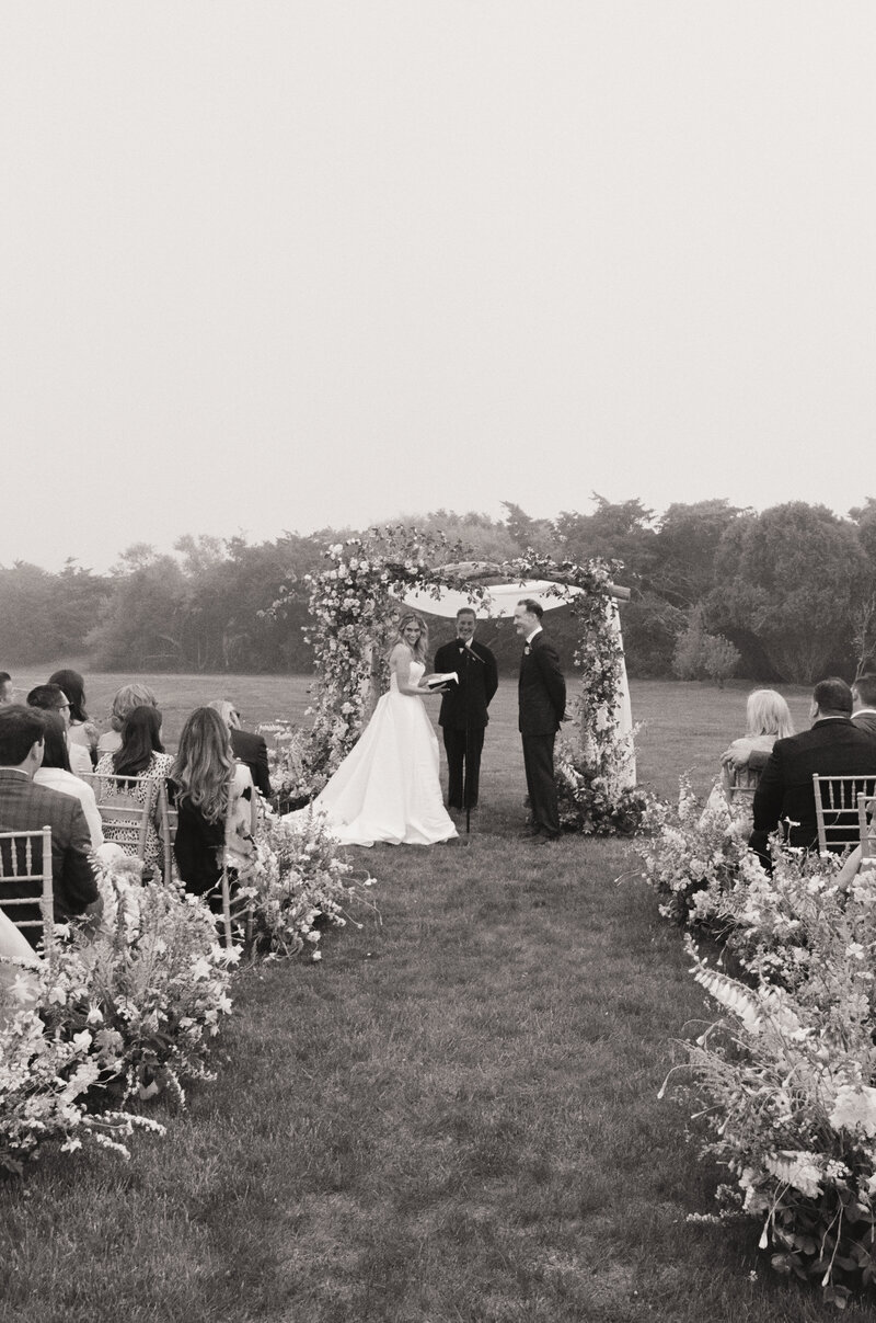 Wedding ceremony photo on martha's vineyard captured by a film wedding photographer at Castillo Holliday Photo + Film.