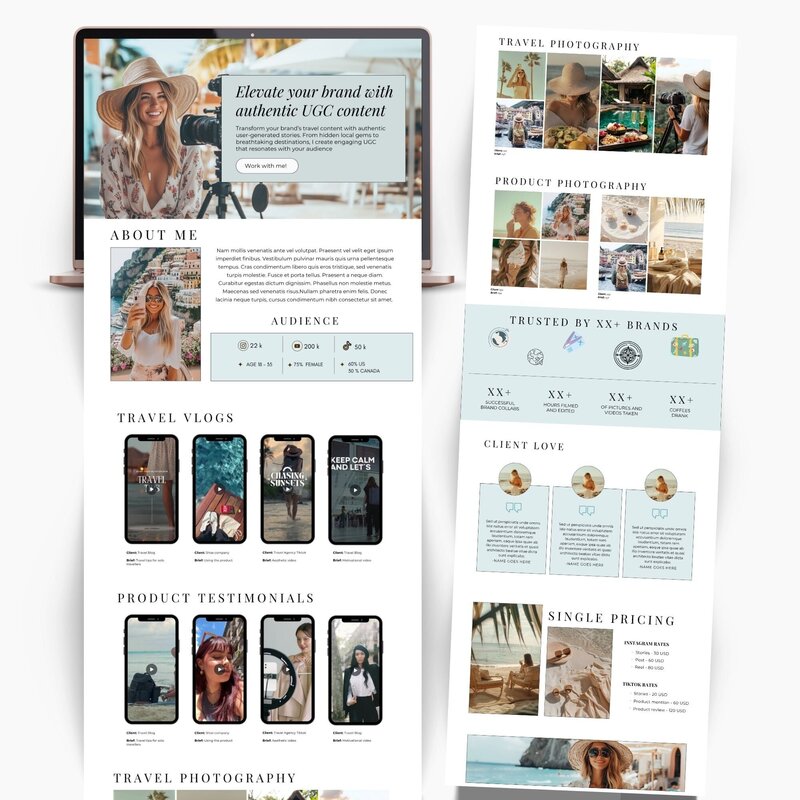 Canva Portfolio website For Travel UGC Creator4