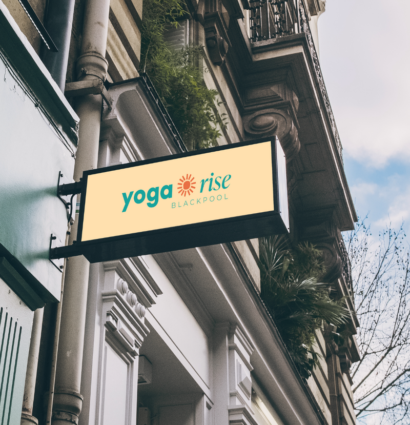 Logo sign for a UK-based yoga studio
