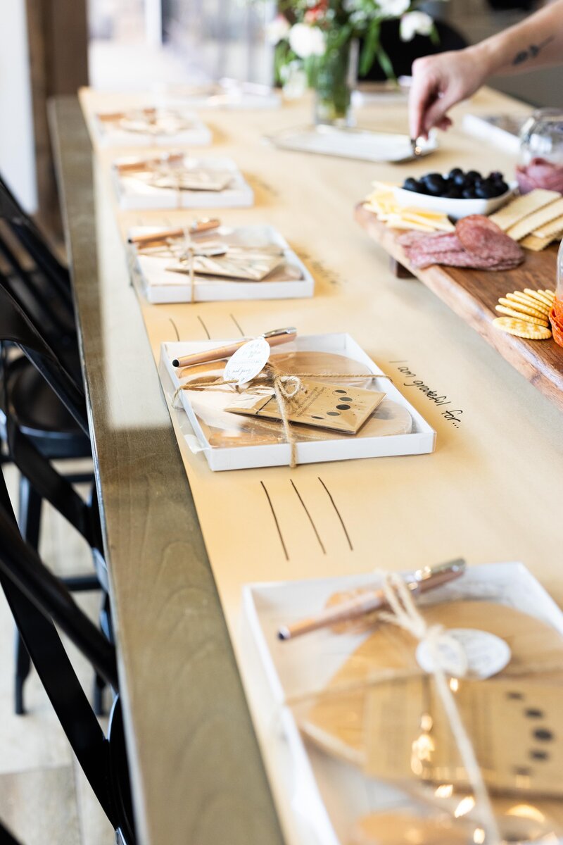 table with individual place settings