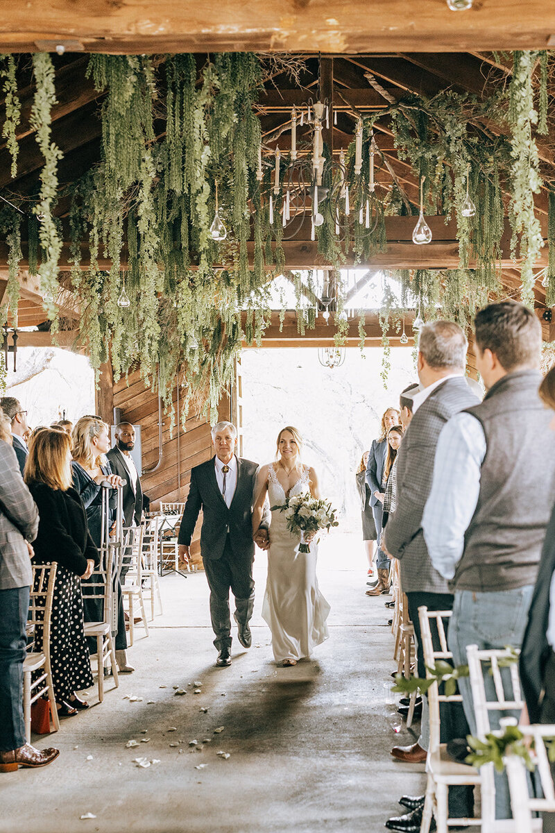 bride walking up the aisle