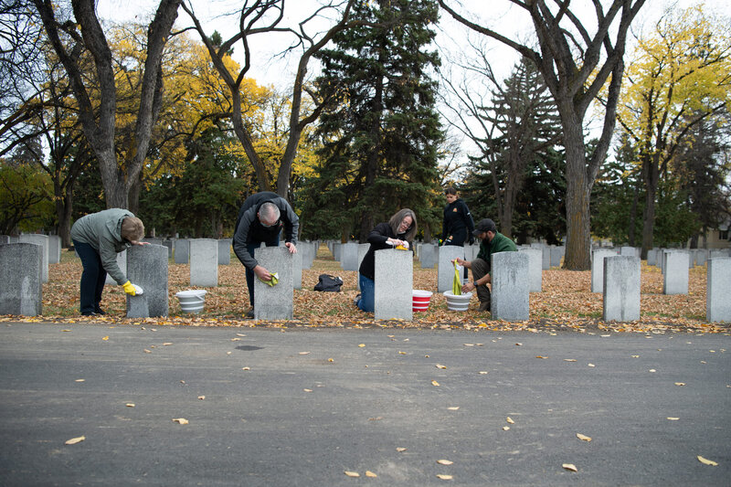 Volunteers restoring tombstones to honor fallen Canadian veterans through Operation Restoration
