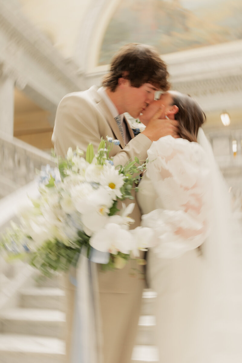 Logan, Utah Wedding Photographer travels down to the Utah Capitol to take Bridals for this adorable couple's Wedding Photos!