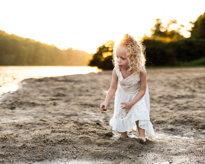 Girl running at Keystone beach in New Alexandrai