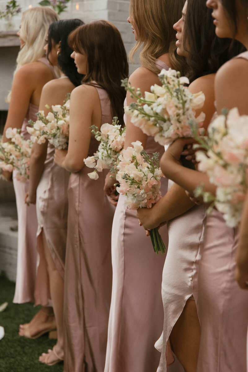 bridesmaids and flowers