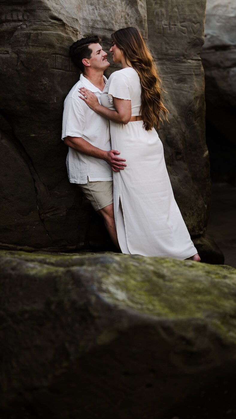 california beach engagement session