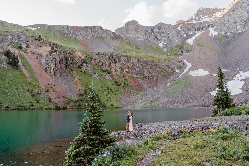 Couple elopes at Blue Lakes in Telluride, Colorado