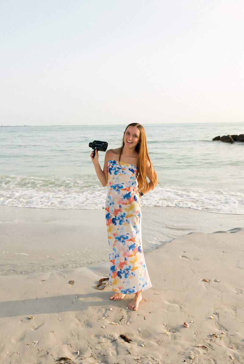 beach portrait of a wedding photographer digital and film