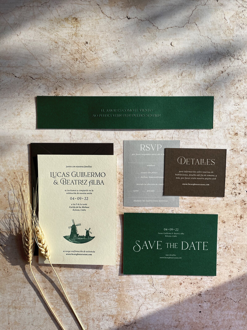 vintage inspired letterpress wedding invitation collection