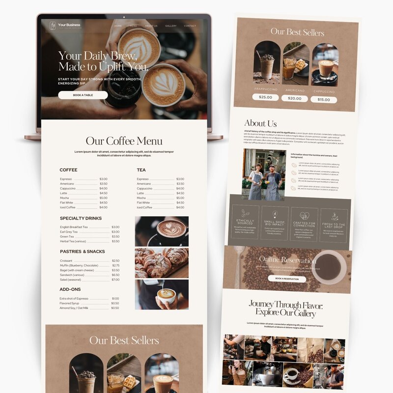 canva website template for coffee shop5