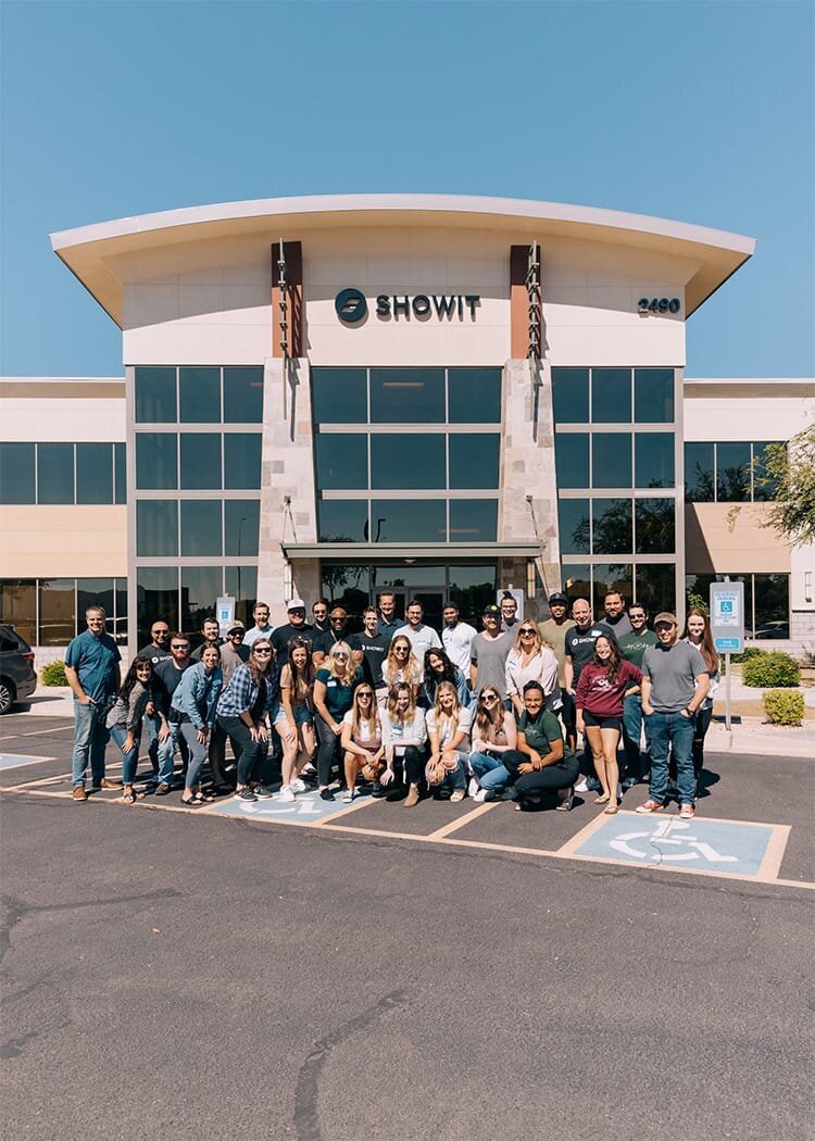 Showit designers standing in front of the Showit offices