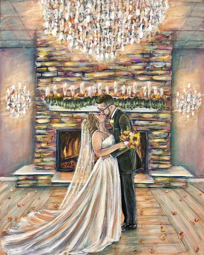 Live Wedding Painting at Jennifers Garden in Morris IL
