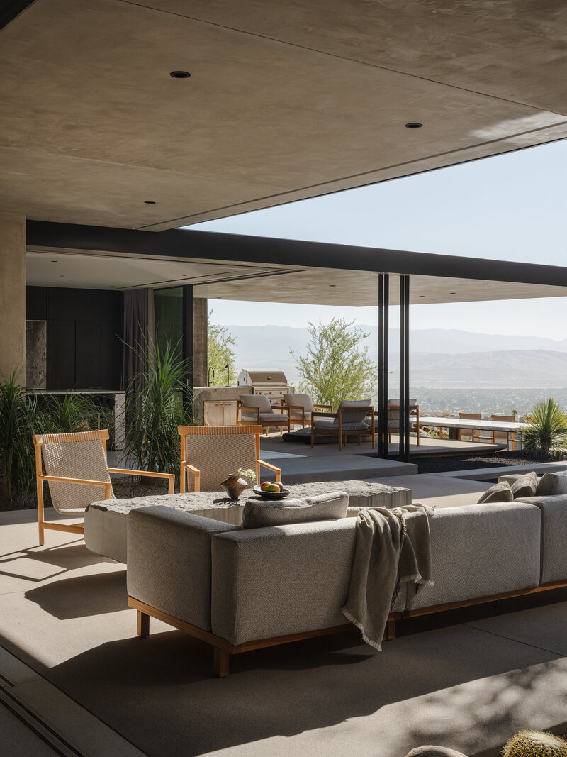Entry to spec house in Desert Palisades designed by Palm Springs architect.
