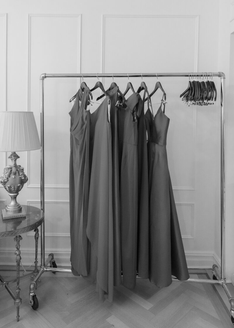 The bridesmaids dresses are completely chosen by themselves, giving unique flair to a chic wedding at the Plaza Hotel in NYC.