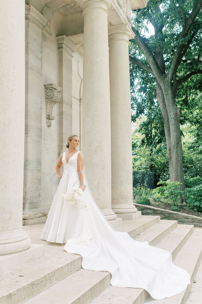 Exuberant and iconic spring wedding with baby’s breath and mirror disco balls at a National historic landmark with a modern all-glass pavilion tent | Fairmount Water Works | Philadelphia PA | Denise Marie Photography | Editorial Wedding Photographer based in Philadelphia PA