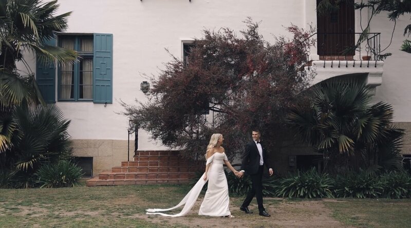 still from arizona wedding video bride and groom portraits