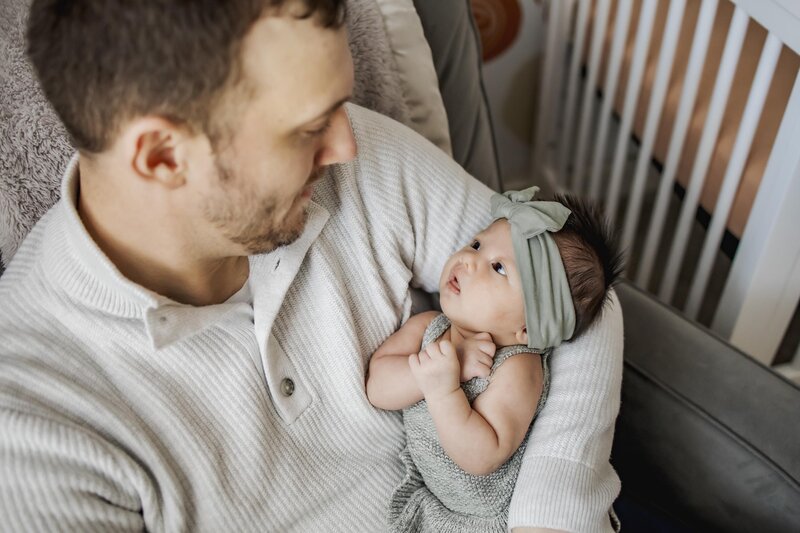 new little baby with dad