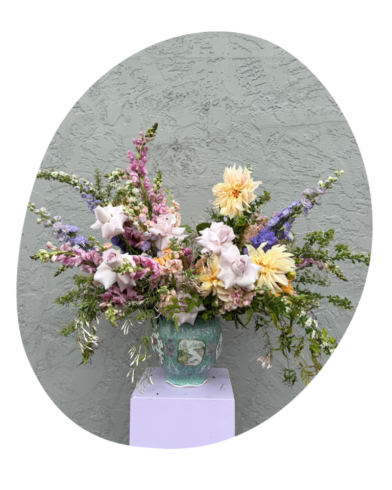 Bright and modern floral arrangement created by The Floral Eclectic, featuring seasonal flowers for weekly delivery. Ideal for Dallas/Fort Worth homes, offices, and client-facing spaces that want to feel fresh, elevated, and inviting.