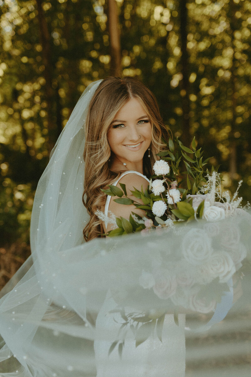 bride smiling at camera