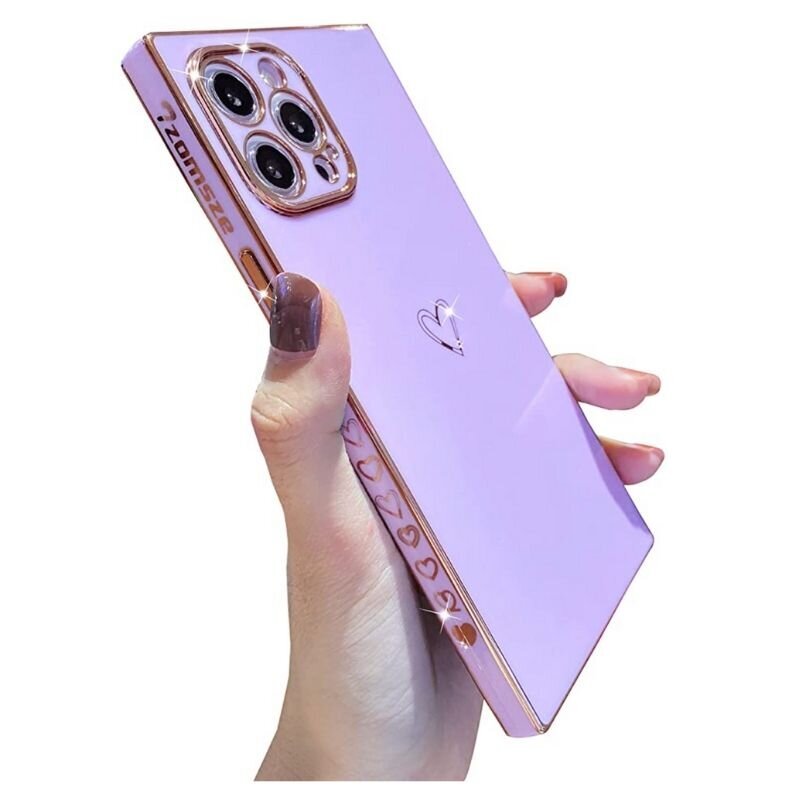 iPhone 13 Pro Max Case with Gold Heart Pattern [6.7 inches] -3